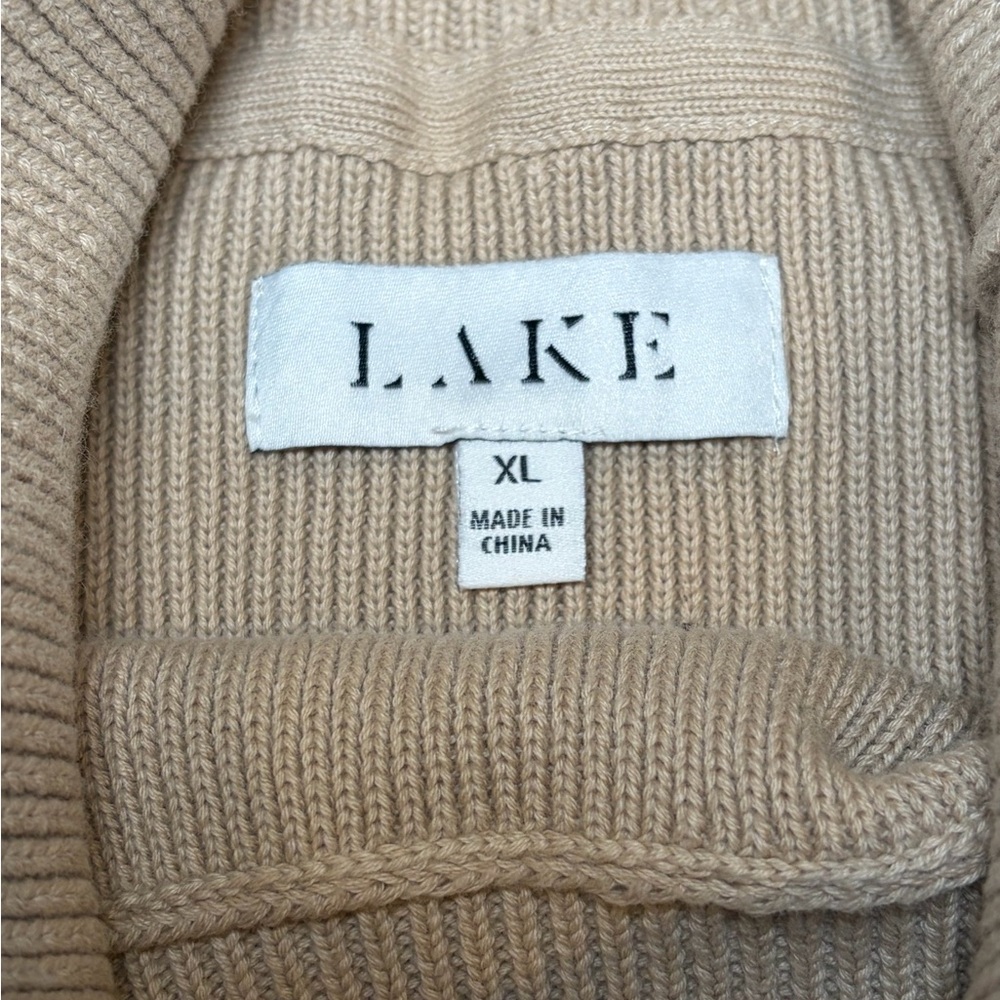 LAKE Madeline 100% Cotton Drop Sweater XL | Driftwood Ivory Stripe Oversized - Picture 7 of 12